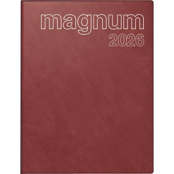 Buchkalender magnum 18,3x24cm 1 Woche/2 Seiten Kunststoff Catana weinrot 2026