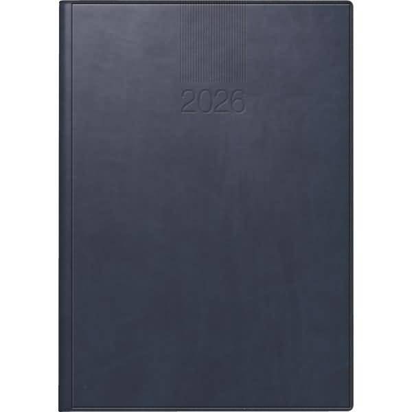 Buchkalender Roma 1 14,2x20cm 1 Tag/Seite Kunstleder blau 2026