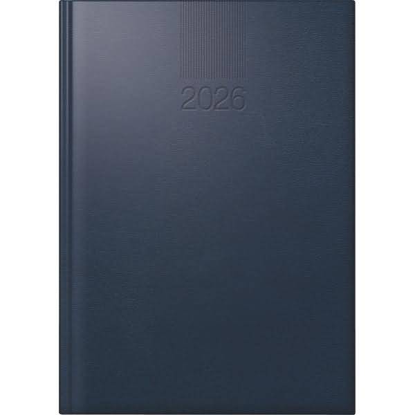 Buchkalender Roma 1 14,2x20cm 1 Tag/Seite Balacron dunkelblau 2026