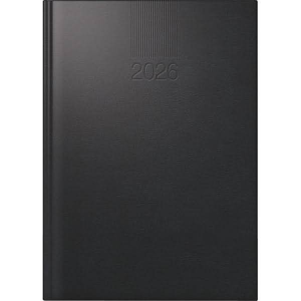 Buchkalender Roma 1 14,2x20cm 1 Tag/Seite Balacron schwarz 2026