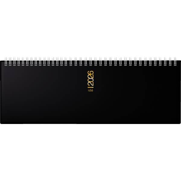 Querkalender AC 30,7x10,5cm 1 Woche/2 Seiten schwarz 2026