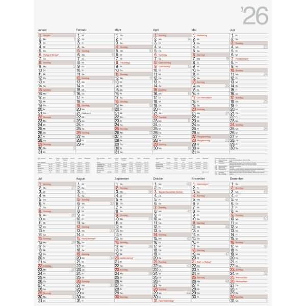 Wandkalender Modell Vertikal 1 Seite = 12 Monate 70x100cm vertikal 2026