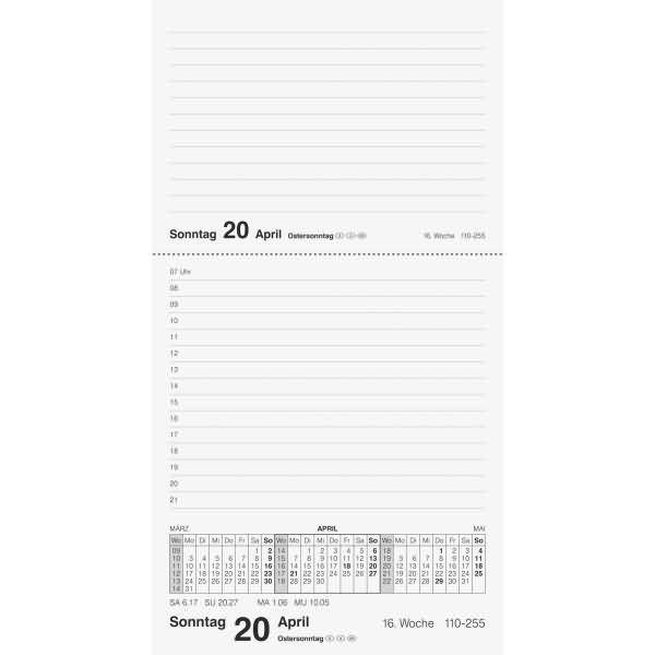 Tischkalender Merker 10,8x20,1cm PP dunkelrot 2026
