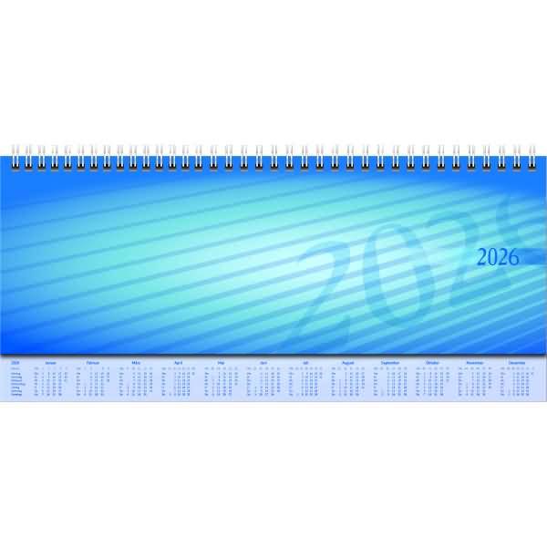Schreibtischquerkalender Sequenz 29,7x10,5cm 1 Woche/2 Seiten blau 2026