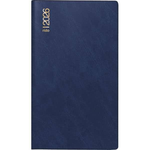 Taschenkalender Miniplaner d15 8,7x15,3cm 1 Monat/2 Seiten Schaumfolie dunkelblau 2026