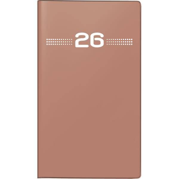 Taschenkalender Miniplaner d15 8,7x15,3cm 1 Monat/2 Seiten Kunststoff caramel 2026