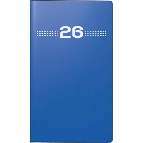 Taschenkalender Miniplaner d15 8,7x15,3cm 1 Monat/2 Seiten Kunststoff blau 2026