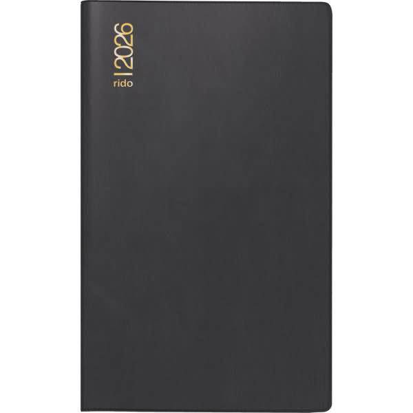 Taschenkalender M-planer 8,7x15,3cm 1 Monat/2 Seiten 4-sprachig Kunststoff schwarz 2026