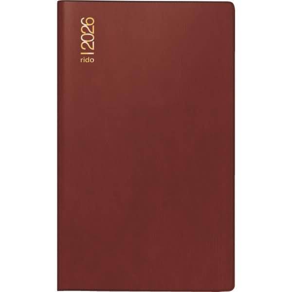 Taschenkalender uni-planer 10,4x15,3cm 1 Monat/2 Seiten Kunststoff bordeaux 2026