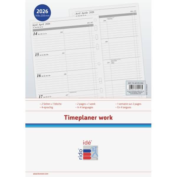 Wochenkalendarium 1 Woche/2 Seiten 14,8x20,8cm A5 2026