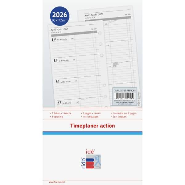 Wochenkalendarium 1 Woche/2 Seiten 9,3x17,2 cm 2026