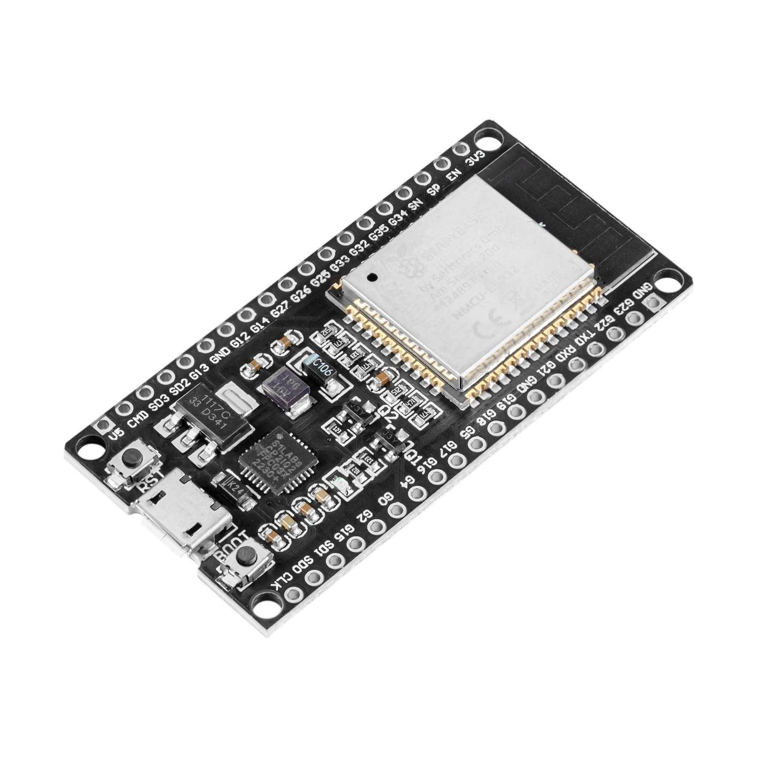 BerryBase NodeMCU ESP32 Dev Board WROOM32, 240 MHz Dual-Core, CP2102, 34 GPIO, 5V, ungelötet