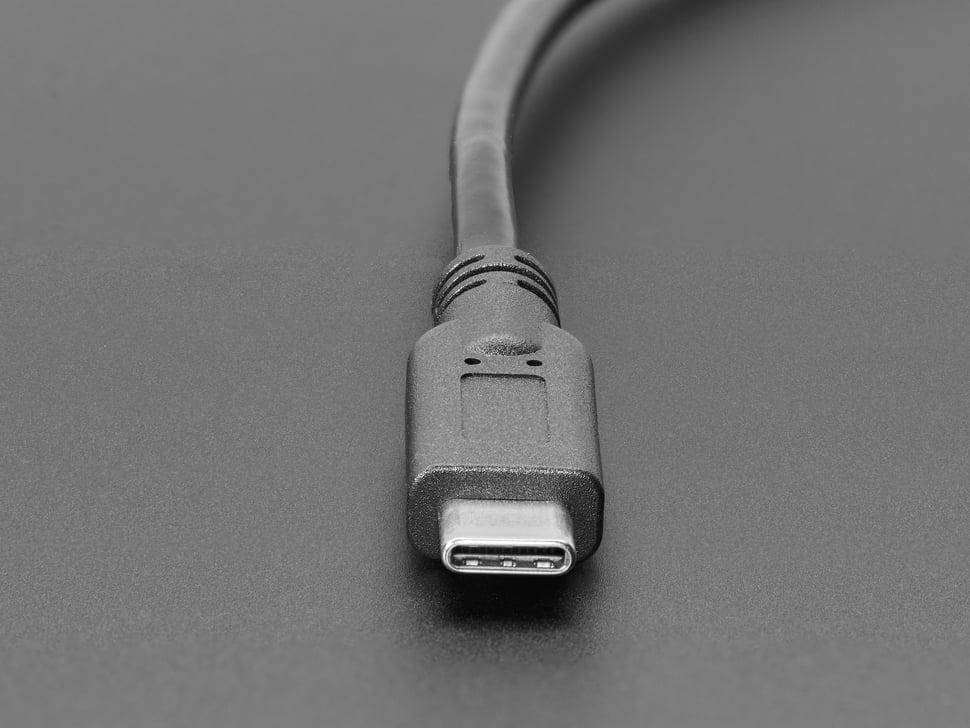 Adafruit USB-C Panel Mount Verlängerungskabel, rund mit Gewinde und Schutzkappe, 30cm