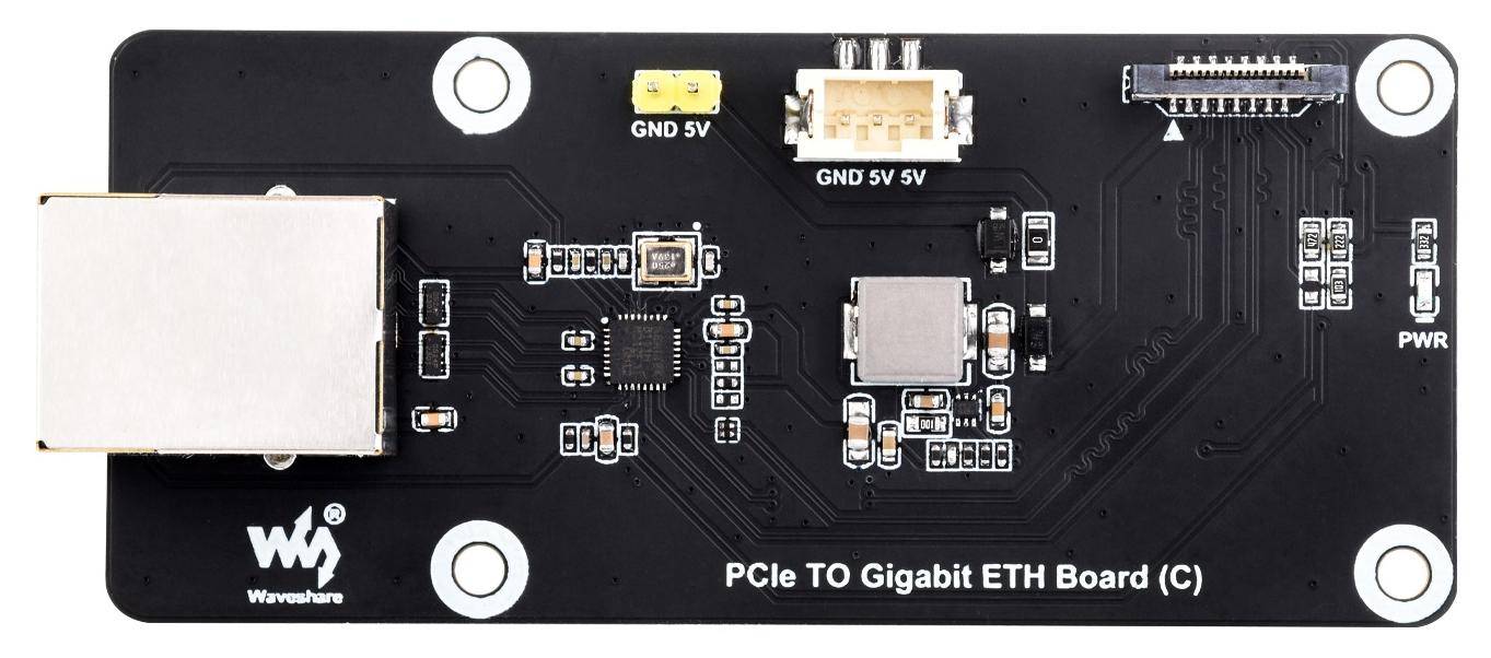 Waveshare RTL8111H PCIe to Gigabit ETH Board (C) für Raspberry Pi 5, bis 1000 Mbps, PCIe x1 Gen2, 5V