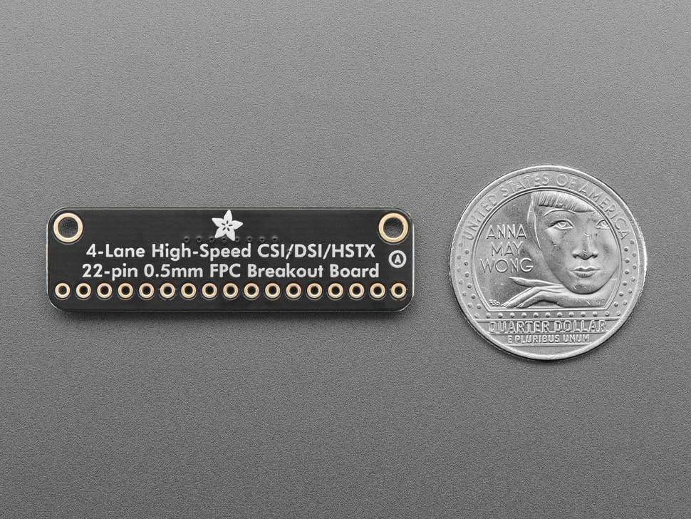 Adafruit FPC Breakout, Raspberry Pi 5, RP2350, HSTX, 22-Pin, 0,5mm, Video, I2C, GPIO, 3,3V