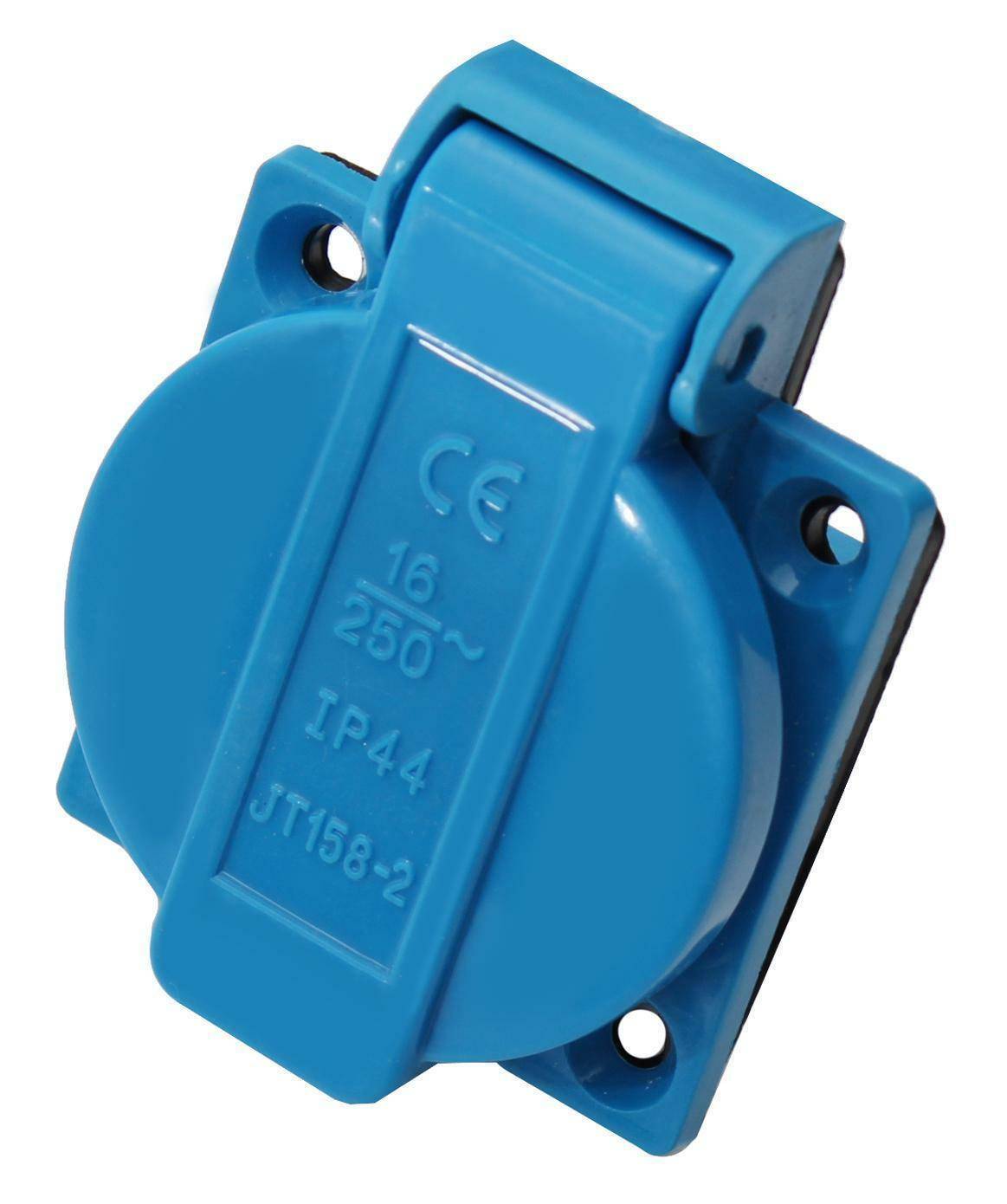Einbausteckdose Schuko IP44 230/250V 16A Anbausteckdose Blau