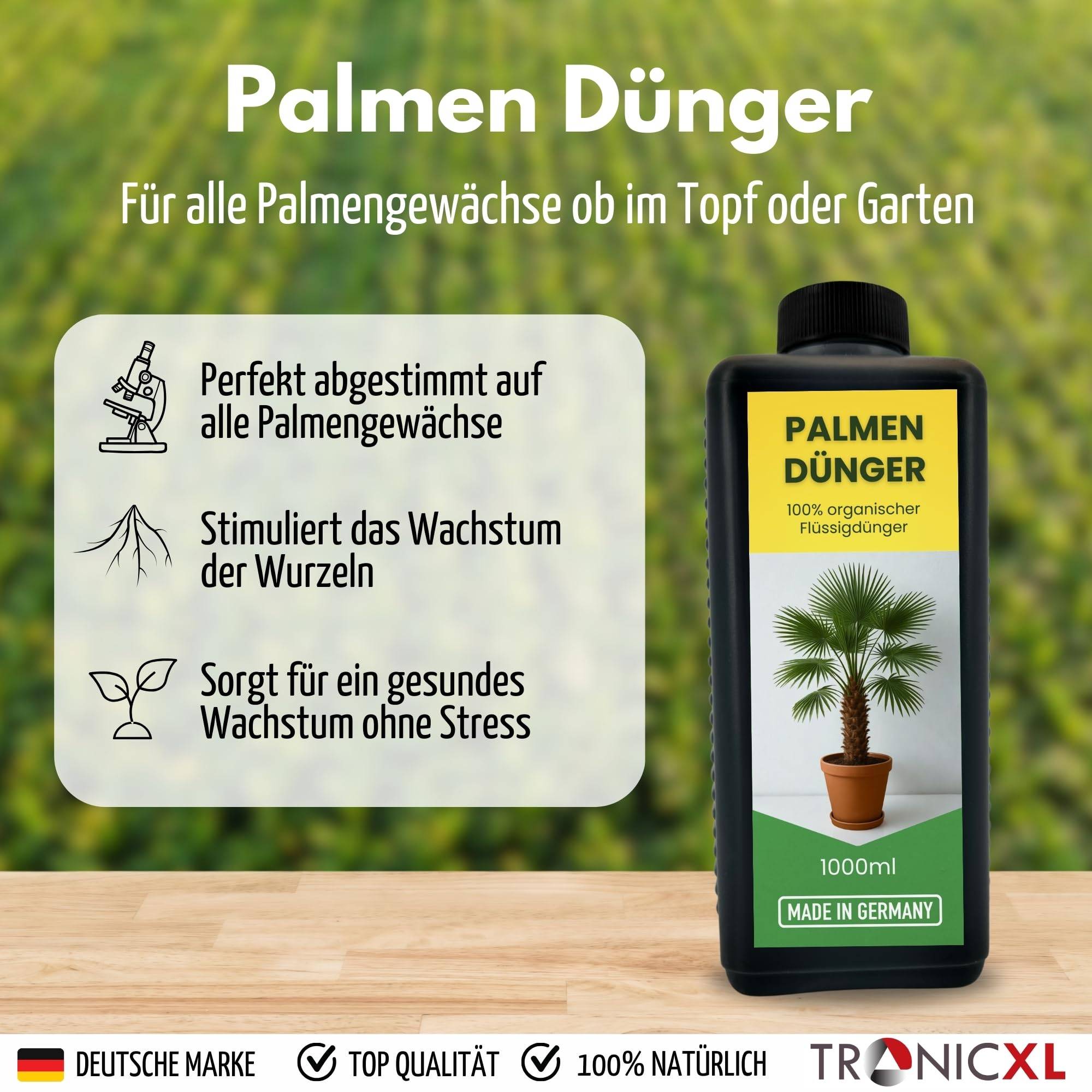 5x 1L Natürlicher Hanfpalmendünger 5L Dünger Palmendünger 5 Liter Flüssigdünger für drinen und draußen Außen Pflanzendünger Pflanzenstärkun