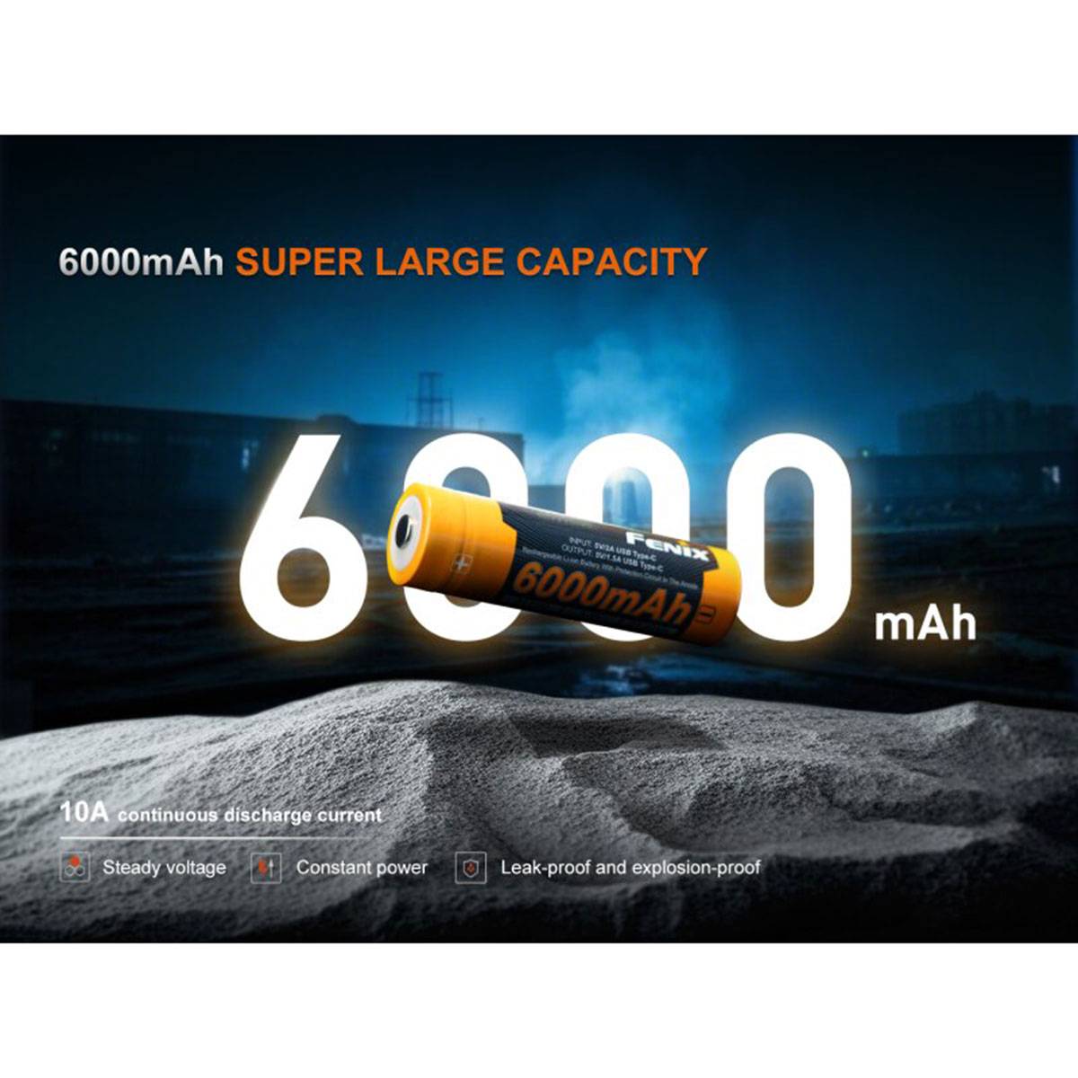 Fenix ARB-L21-6000B 21700 3,6V - Li-Ion Akku 6000mAh mit USB-Anschluss