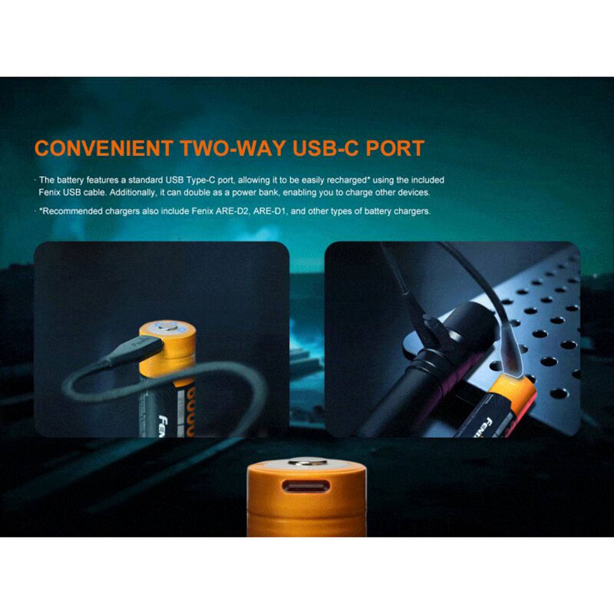 Fenix ARB-L21-6000B 21700 3,6V - Li-Ion Akku 6000mAh mit USB-Anschluss