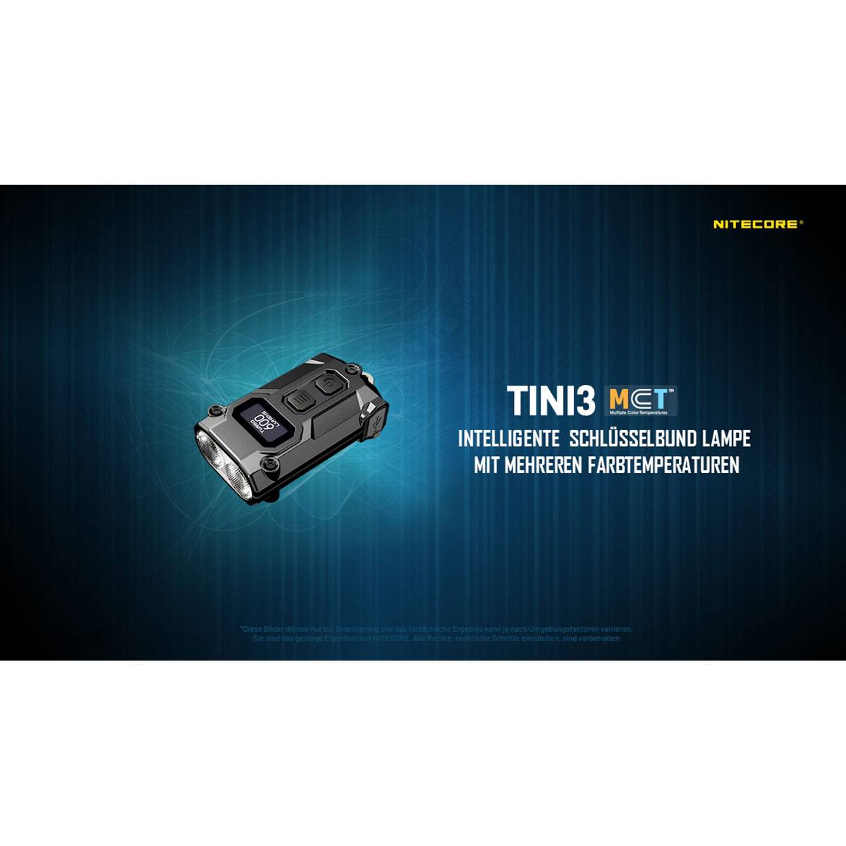 Nitecore TINI 3 600 Lumen Schlüsselbundleuchte - Schwarz