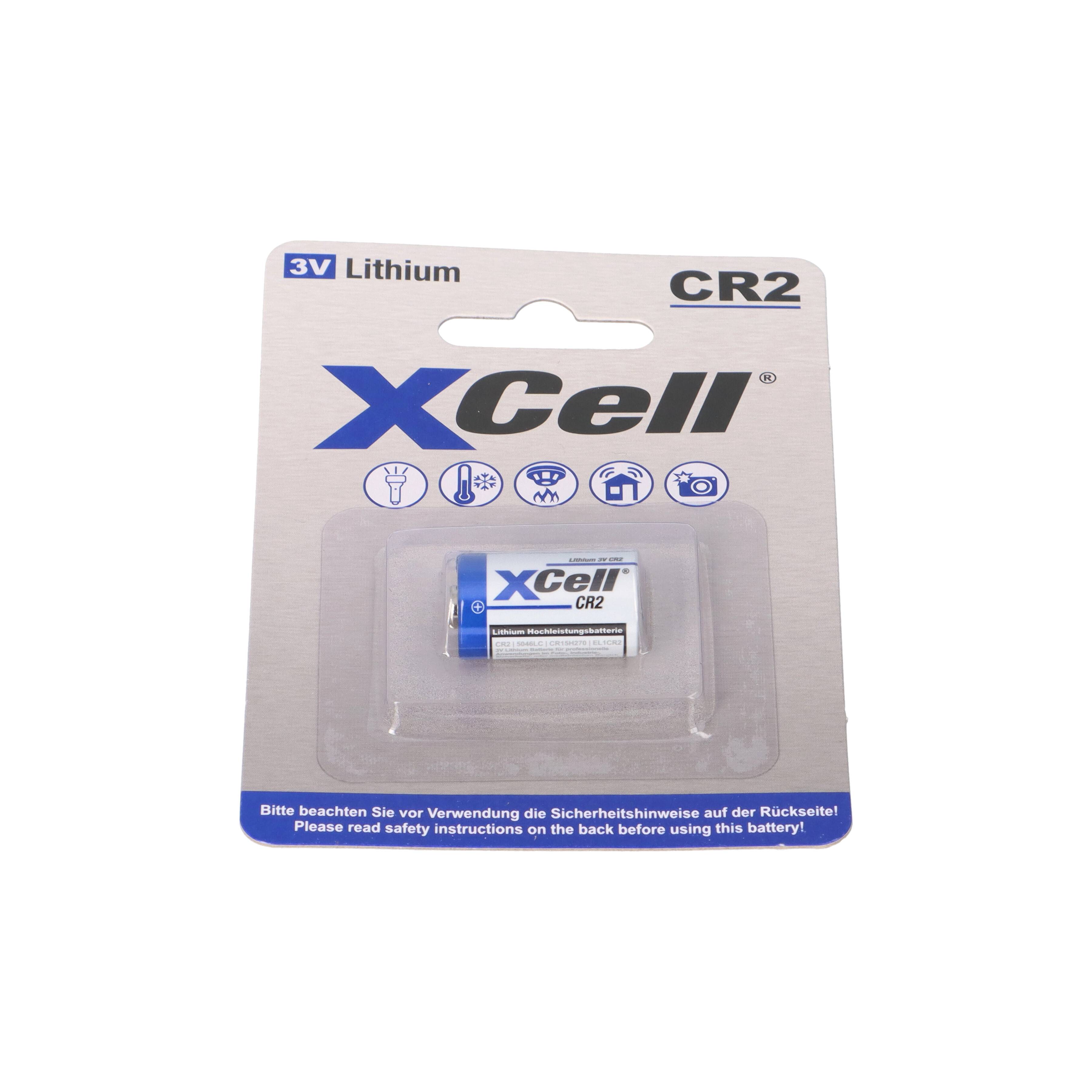 10x XCell CR2 Lithium-Batterie 3V – 900mAh Spezialzelle