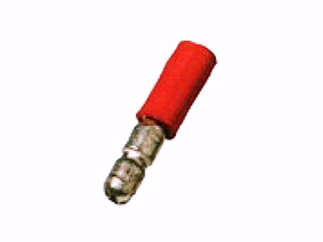 0,5mm²-1,5mm² (4mm) PVC Rundstecker ROT (100 Stück)