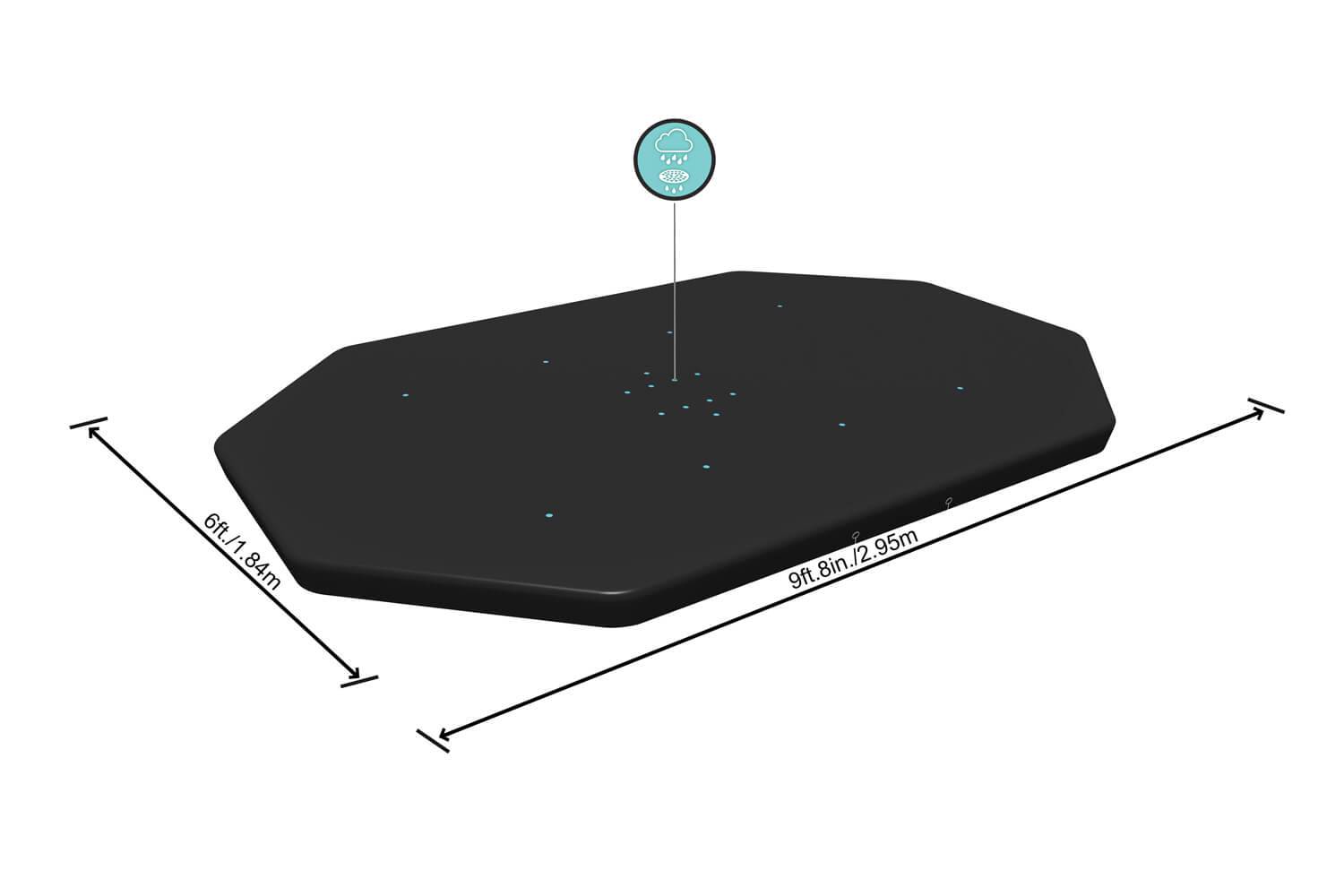 Bestway 58424 - PVC-Abdeckplane 305 x 184 cm, schwarz, oval