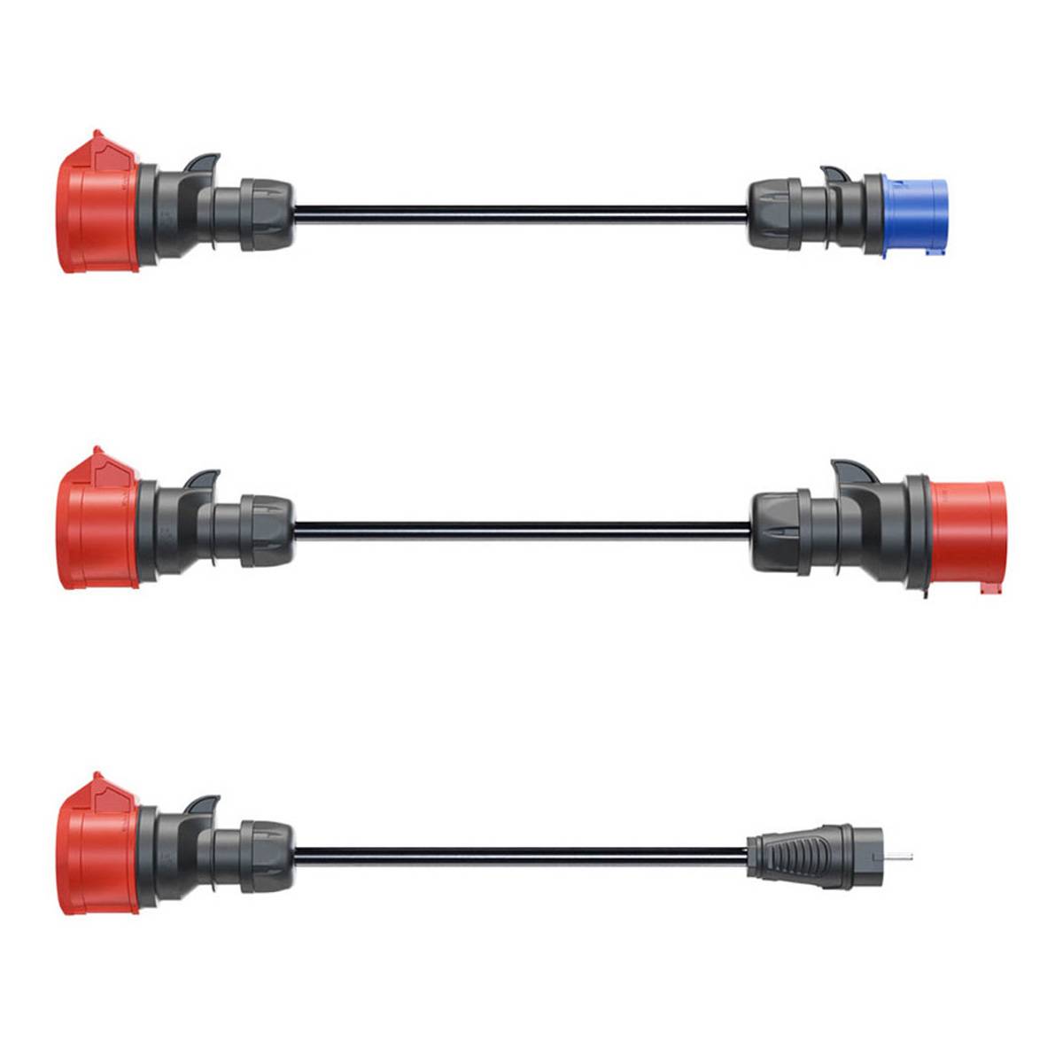 go-e Adapter-Set zu Wallbox Gemini flex 11kW für Haushaltssteckdose, CEE blau 16A, CEE rot 32A