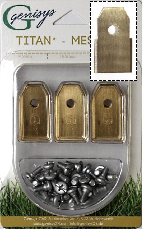 30x TITAN Ersatz Messer Klingen kompatibel für Husqvarna ® Automower ® (NEUE FORM HQ 2018 - longlife - 0,60 mm) + 30x ELOX Schrauben [DIN EN 50636