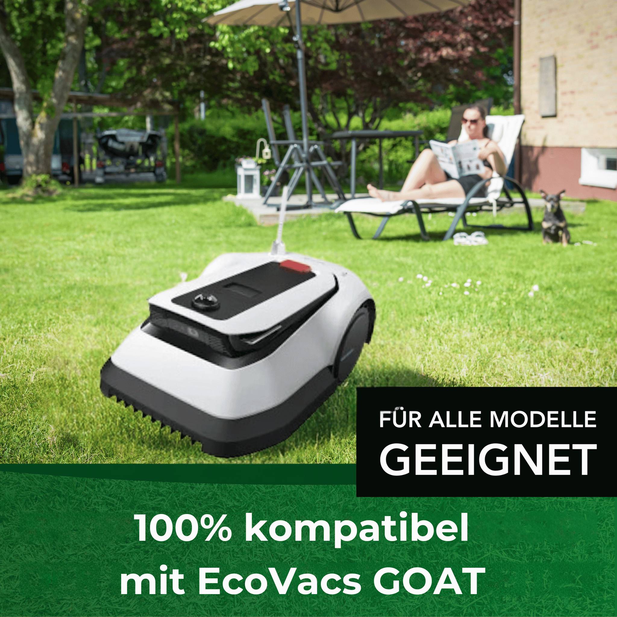 Genisys Titan Ersatz Messer Klingen kompatibel mit Ecovacs GOAT Mähroboter - LongLife - 1-Loch bruchsicher [DIN EN 50636 geprüft],12,Stück