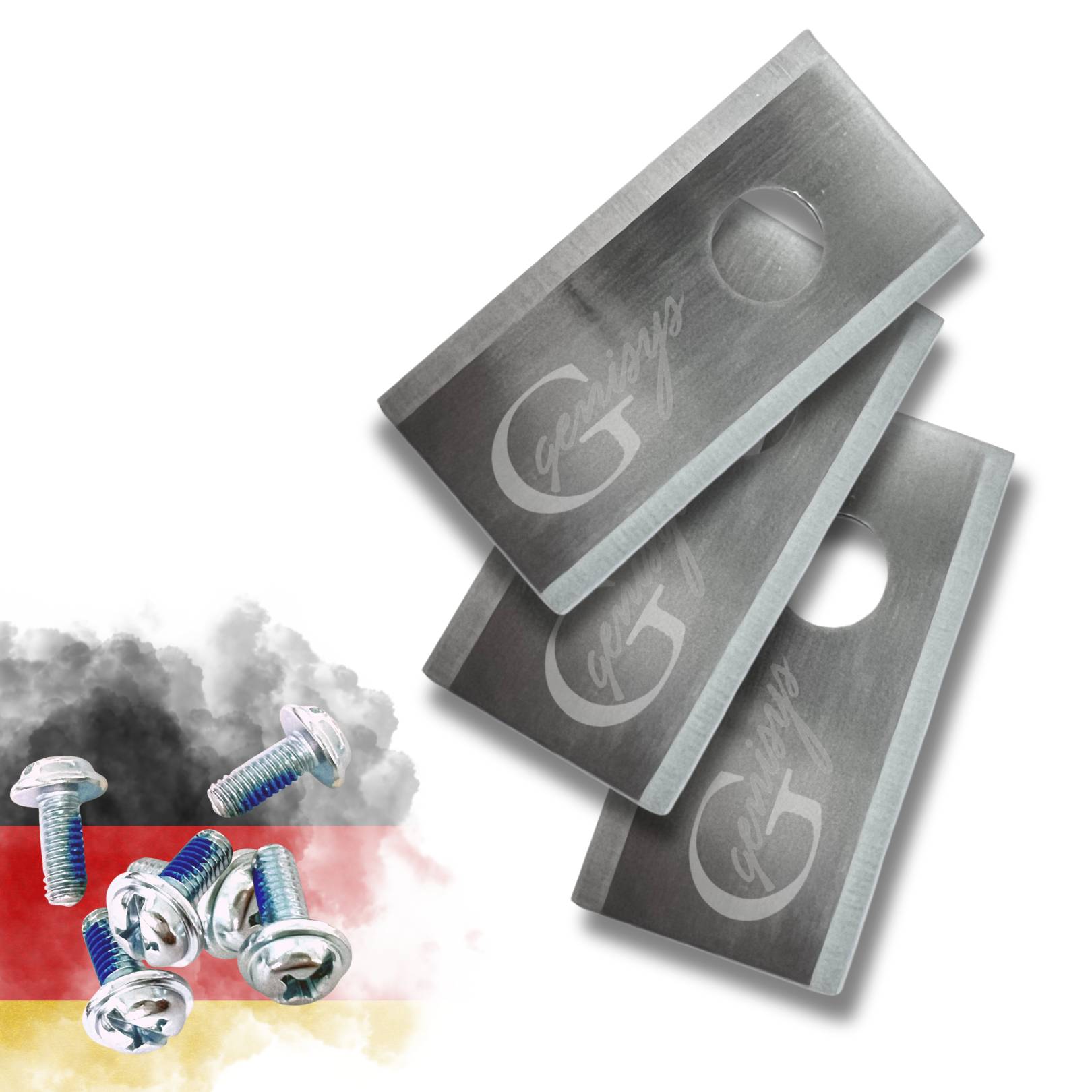 Genisys Edelstahl Ersatz Messer Klingen kompatibel mit Einhell Freelexo Mähroboter - LongLife - 1-Loch bruchsicher [DIN EN 50636 geprüft],9,Stück