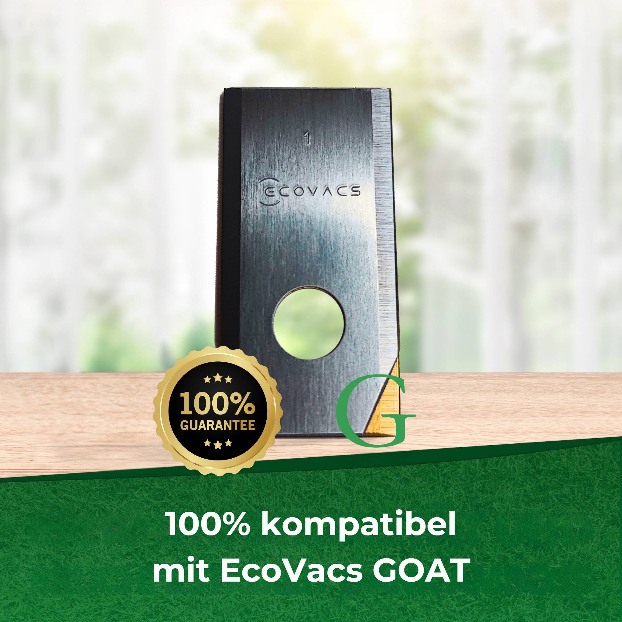 Genisys Edelstahl Ersatz Messer Klingen kompatibel mit Ecovacs GOAT Mähroboter - LongLife - 1-Loch bruchsicher [DIN EN 50636 geprüft],18,Stück