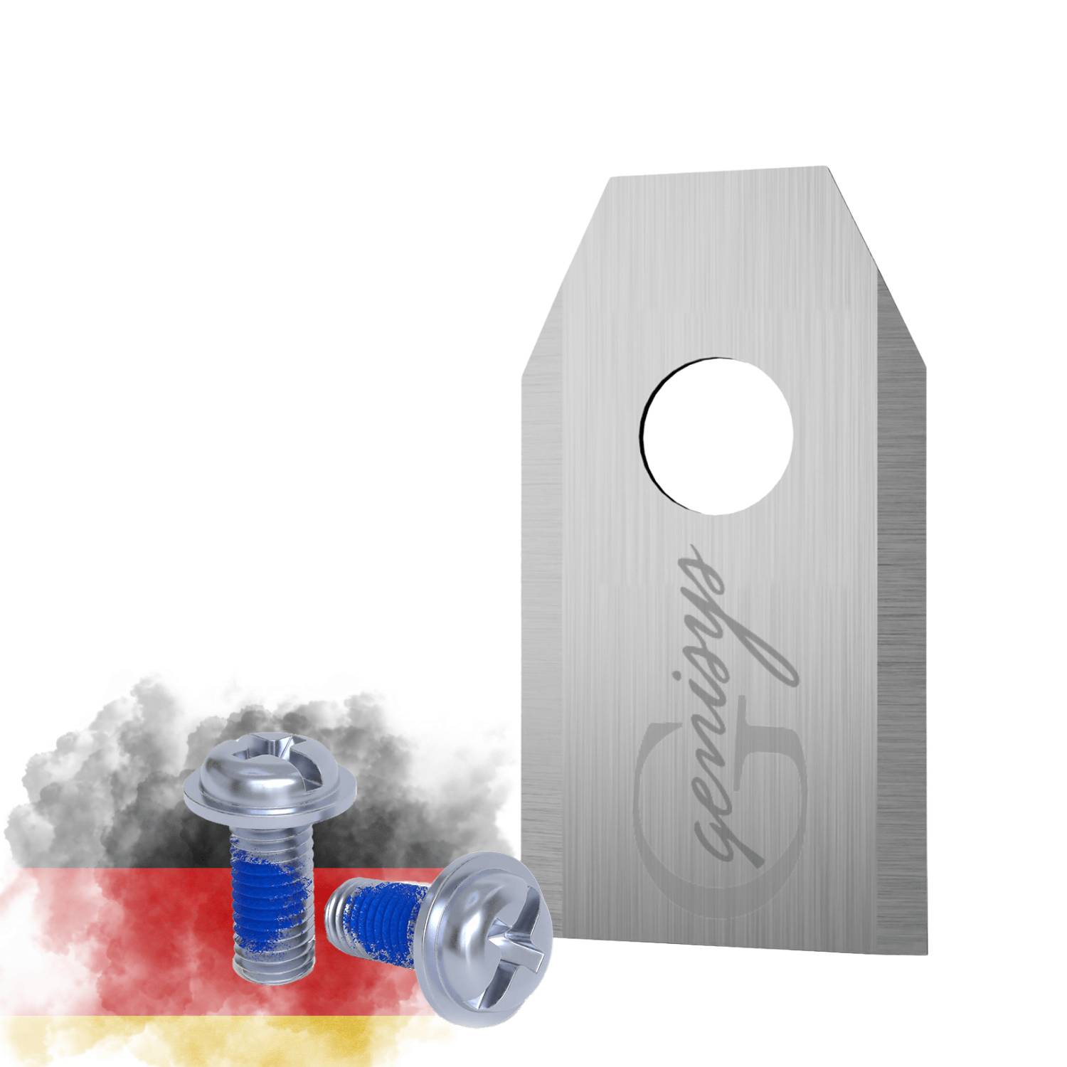 Genisys Edelstahl Ersatz Messer Klingen kompatibel mit Ecovacs GOAT Mähroboter - LongLife - 1-Loch bruchsicher [DIN EN 50636 geprüft],9,Stück