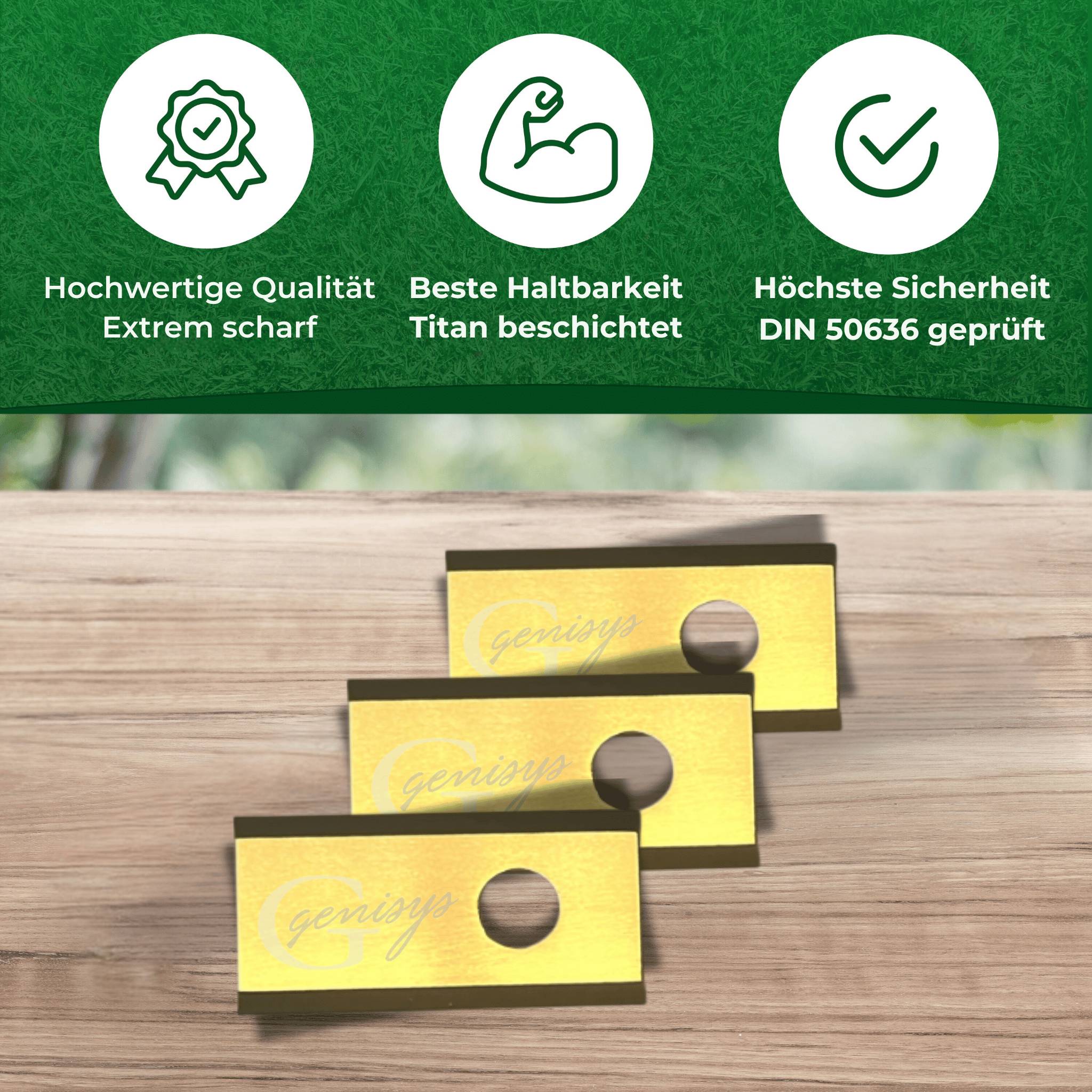 Genisys Titan Ersatz Messer Klingen kompatibel mit Philips 3000 Serie RSL3000/10 Mähroboter - LongLife - 1-Loch bruchsicher [DIN EN 50636 geprüft],9