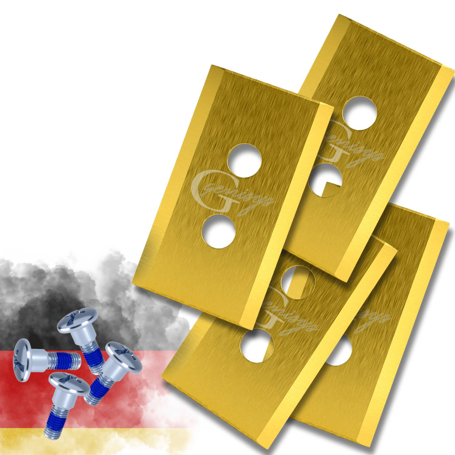 Genisys Titan Ersatz Messer kompatibel mit MAMMOTION LUBA und kompatibel mit YUKA Mähroboter Klingen - Doppel-Loch - LongLife - bruchsicher [DIN EN