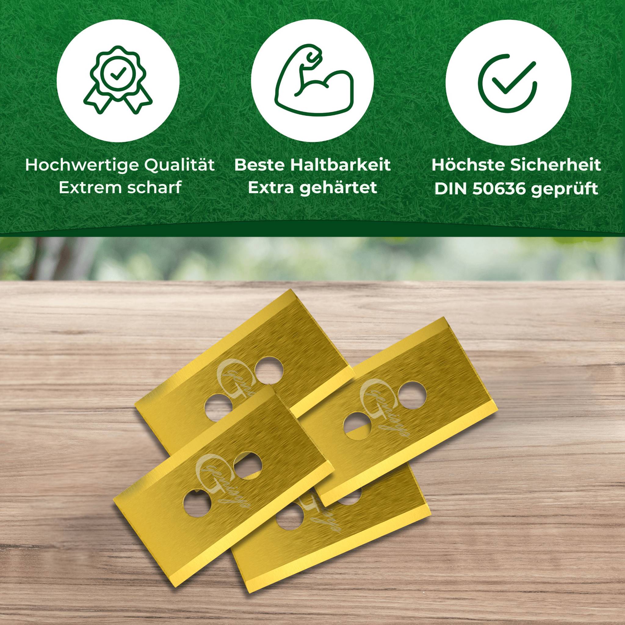 Genisys Titan Ersatz Messer kompatibel mit MAMMOTION LUBA und kompatibel mit YUKA Mähroboter Klingen - Doppel-Loch - LongLife - bruchsicher [DIN EN