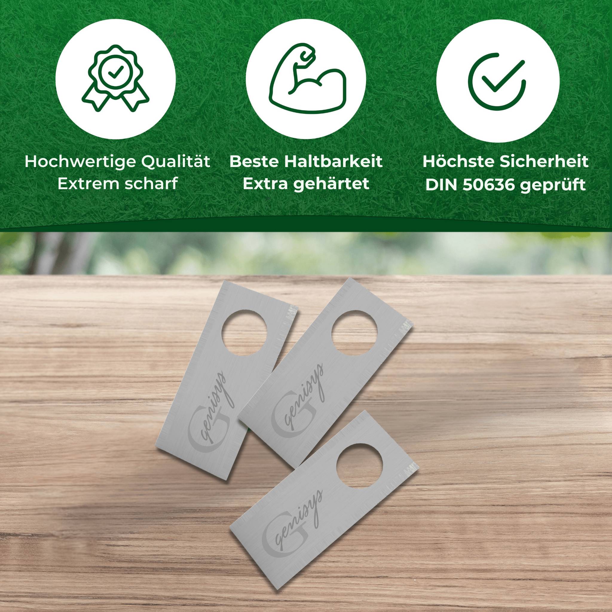 Genisys Ersatz Messer kompatibel mit Honda Miimo Mähroboter HRM Live Klingen - LongLife Edelstahl - bruchsicher [DIN EN 50636 geprüft],9,Stück
