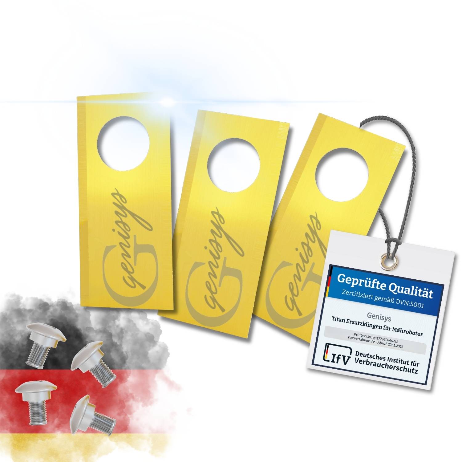 Genisys Titan Ersatz Messer kompatibel mit Honda Miimo Mähroboter HRM Live Klingen - LongLife - bruchsicher [DIN EN 50636 geprüft],9,Stück