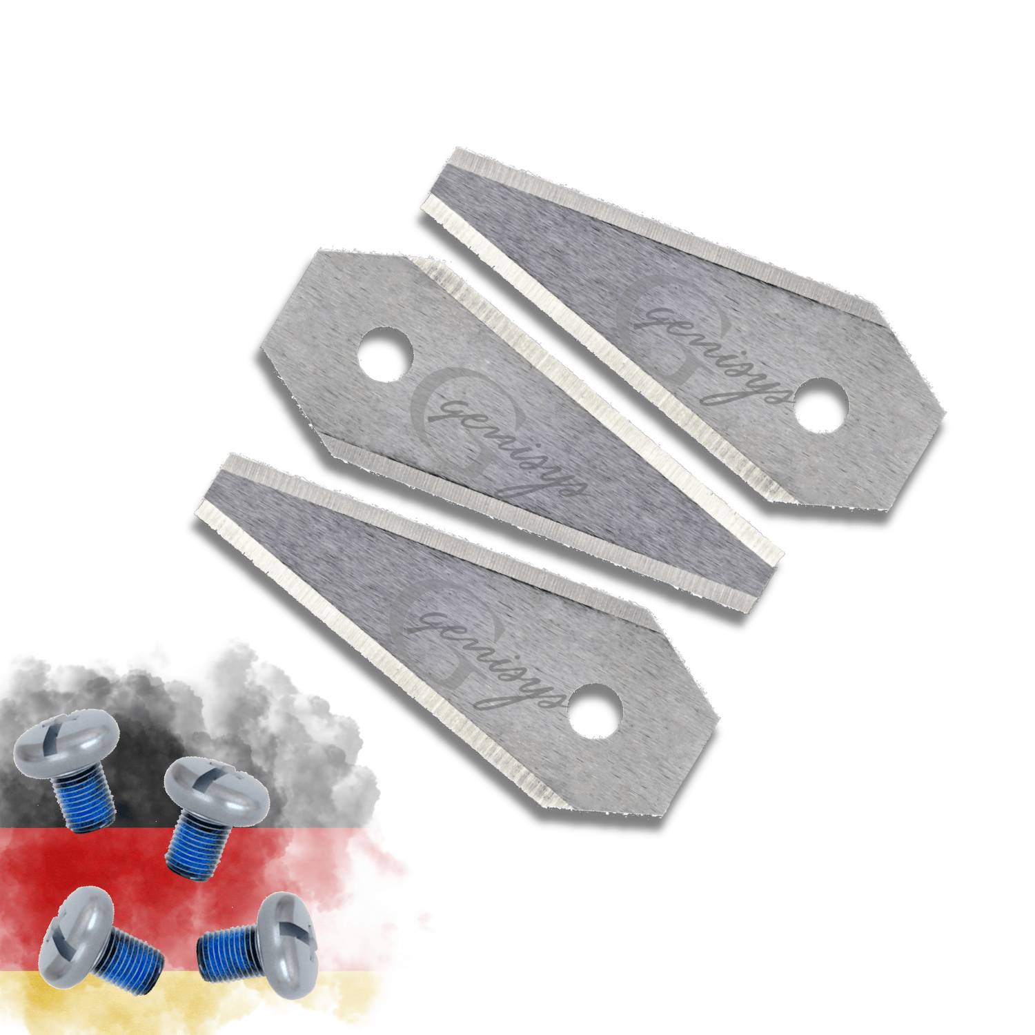 Genisys Ersatz Messer kompatibel mit Bosch Indego Mähroboter Klingen - LongLife Edelstahl - bruchsicher [DIN EN 50636 geprüft],30,Stück