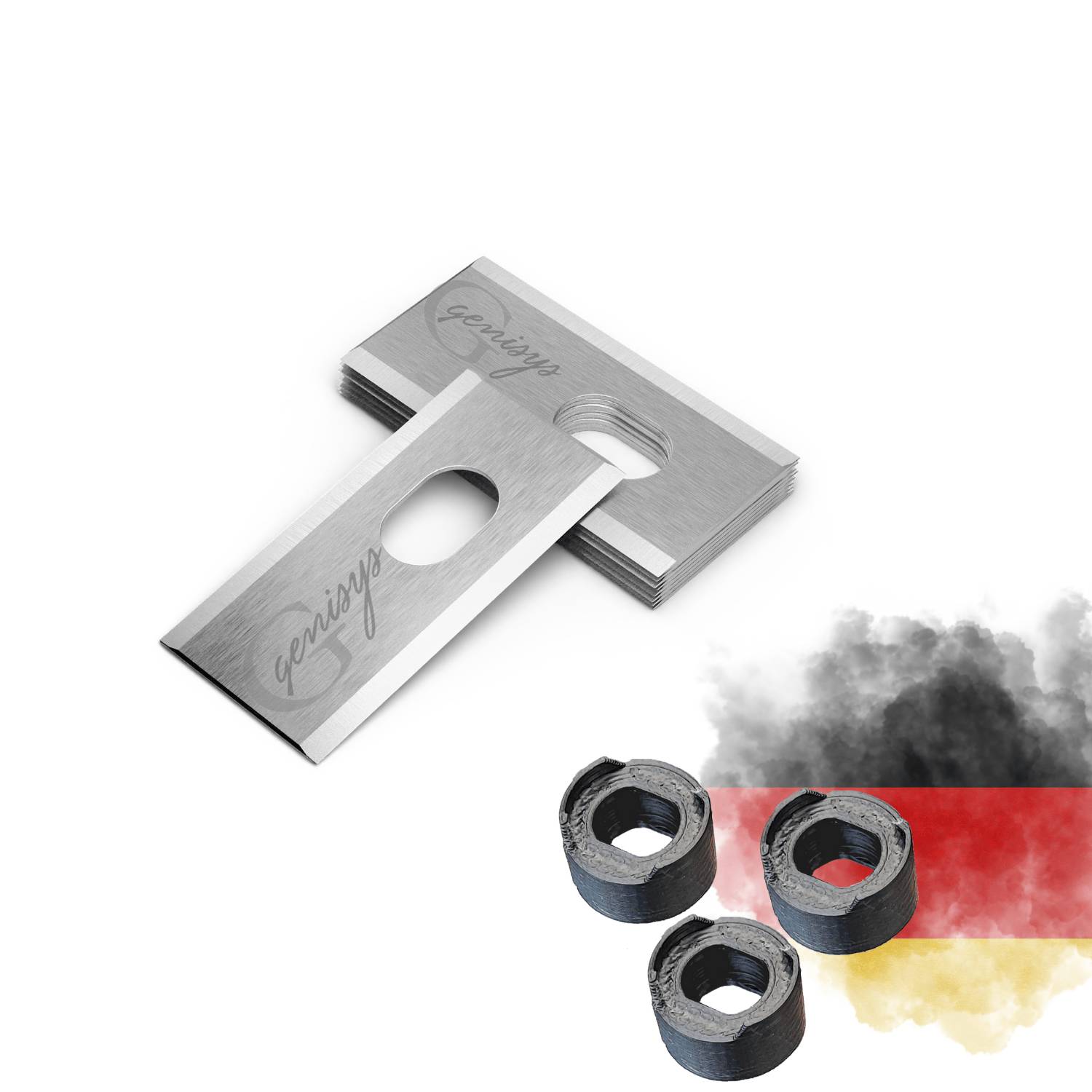 Genisys Klingen kompatibel mit Dreame Mova A1 A2 Mähroboter Ersatz Messer- LongLife Edelstahl [bruchsicher DIN EN 50636 geprüft],12,Stück