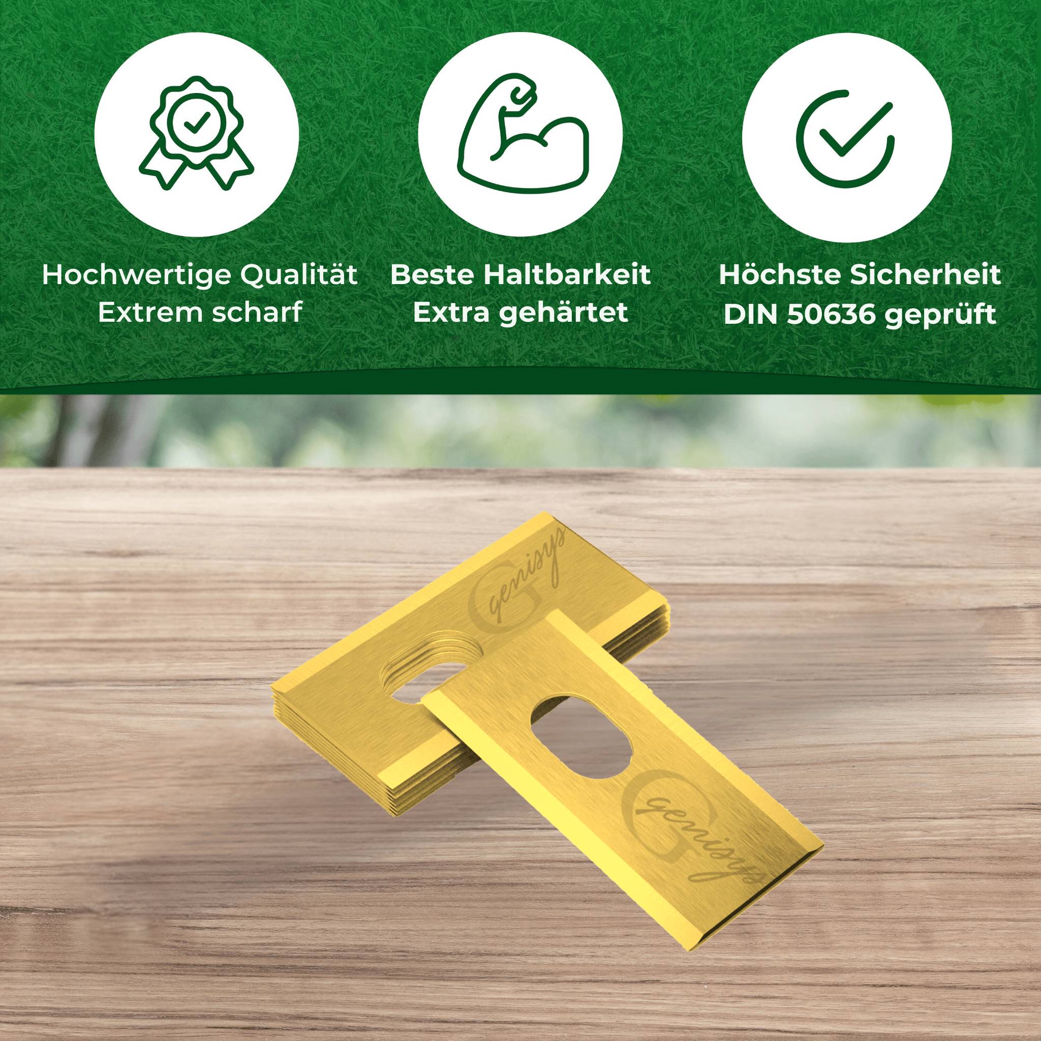 Genisys Titan Klingen kompatibel mit Dreame Mova A1 A2 Mähroboter Ersatz Messer - LongLife Edelstahl [bruchsicher DIN EN 50636 geprüft],48,Stück