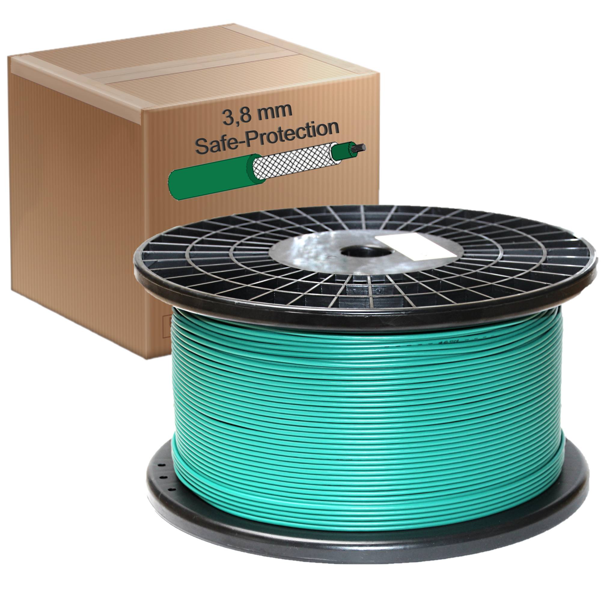 Sicherheits Kabel kompatibel mit LandXcape LX + XTREME SAFE-PROTECTION Ummantelung - Mähroboter Begrenzung Schutz Draht - Kabelrolle - Ø3,8mm - HQ,2