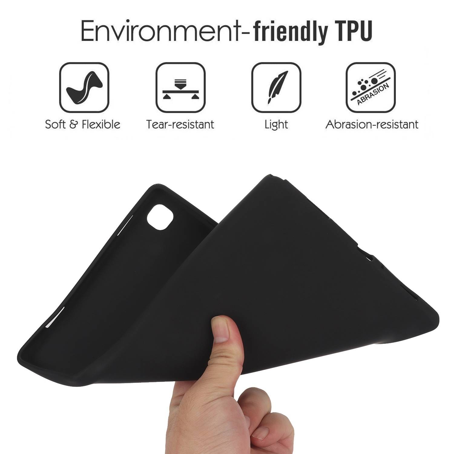 Für Samsung Galaxy Tab S10 Plus / S9 Plus FE Plus / S8 Plus TPU Silikon Hülle Tablet Case Ultra dünn Cover Schwarz