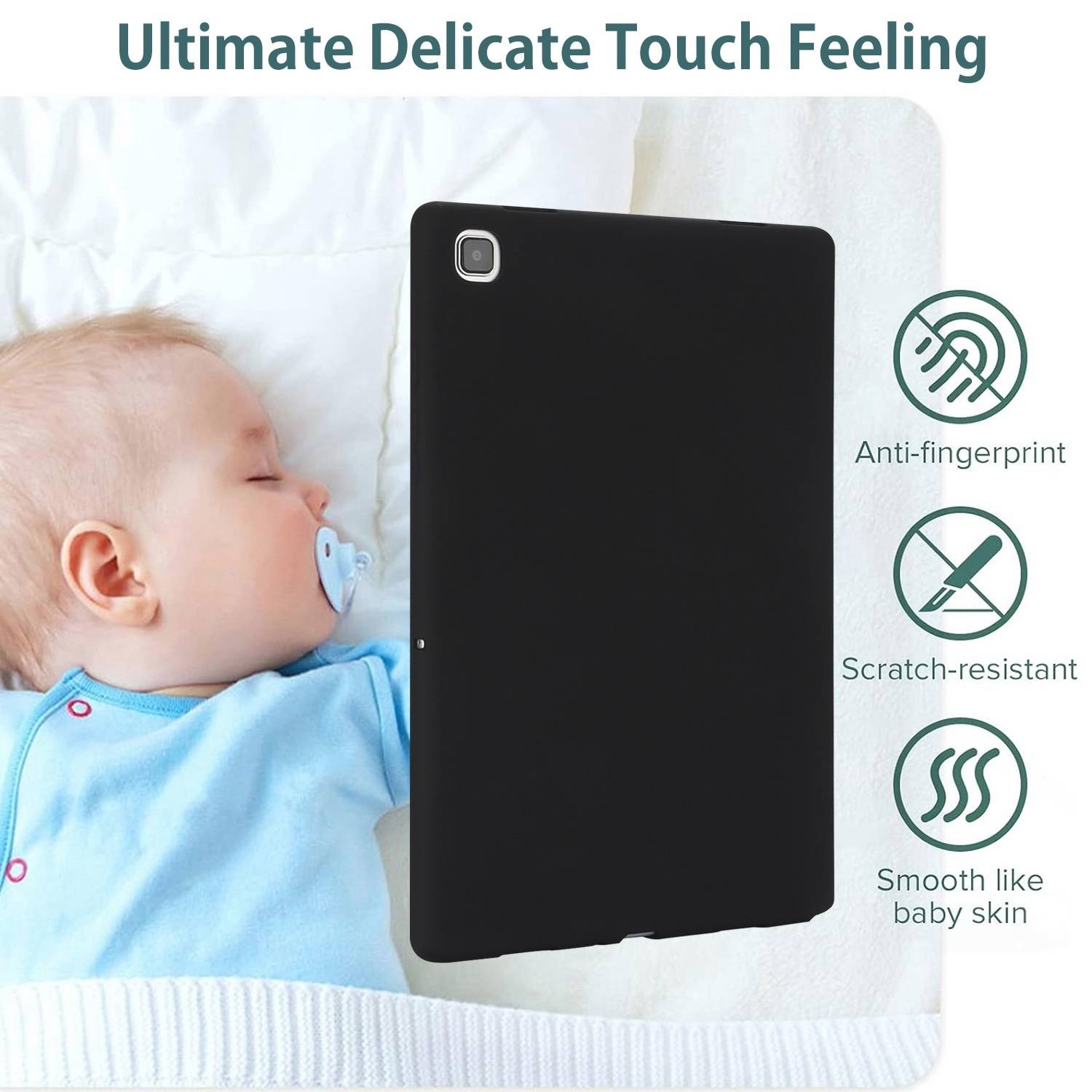 Für Samsung Galaxy Tab S10 Plus FE Plus / S9 Plus FE Plus / S8 Plus TPU Silikon Hülle Tablet Case Ultra dünn Cover Schwarz