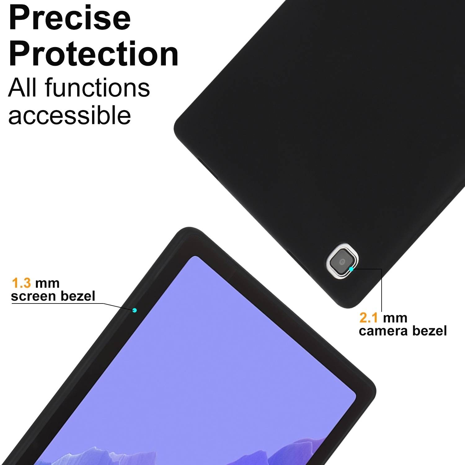 Für Samsung Galaxy Tab S10 Plus / S9 Plus FE Plus / S8 Plus TPU Silikon Hülle Tablet Case Ultra dünn Cover Schwarz
