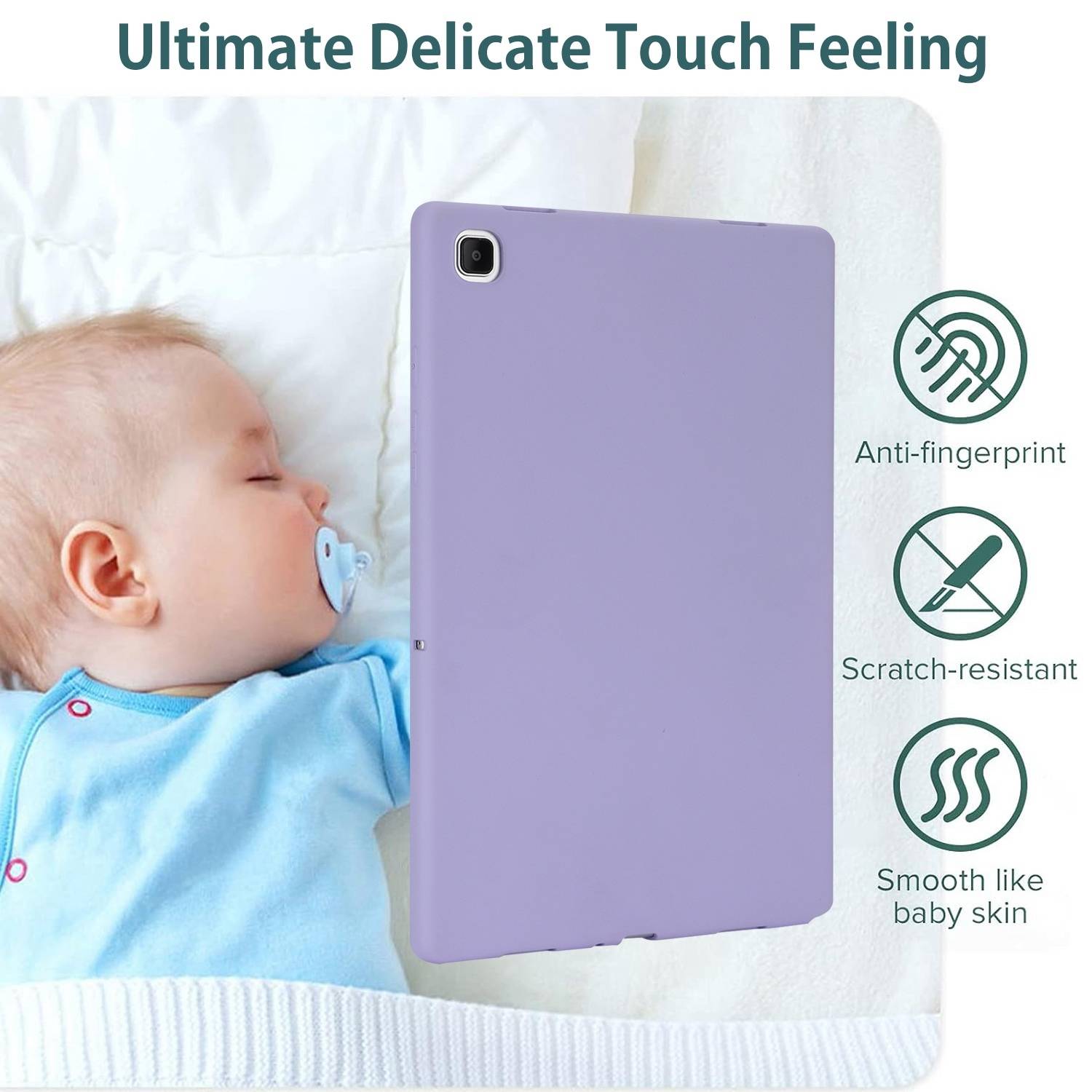 Für Samsung Galaxy Tab S10 Plus / S9 Plus FE Plus / S8 Plus TPU Silikon Hülle Ultra dünn Cover Lila