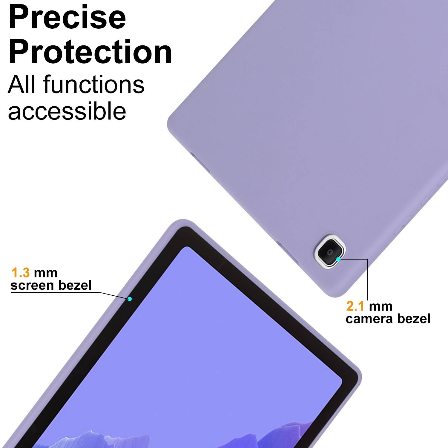 Für Samsung Galaxy Tab S10 Plus / S9 Plus FE Plus / S8 Plus TPU Silikon Hülle Ultra dünn Cover Lila
