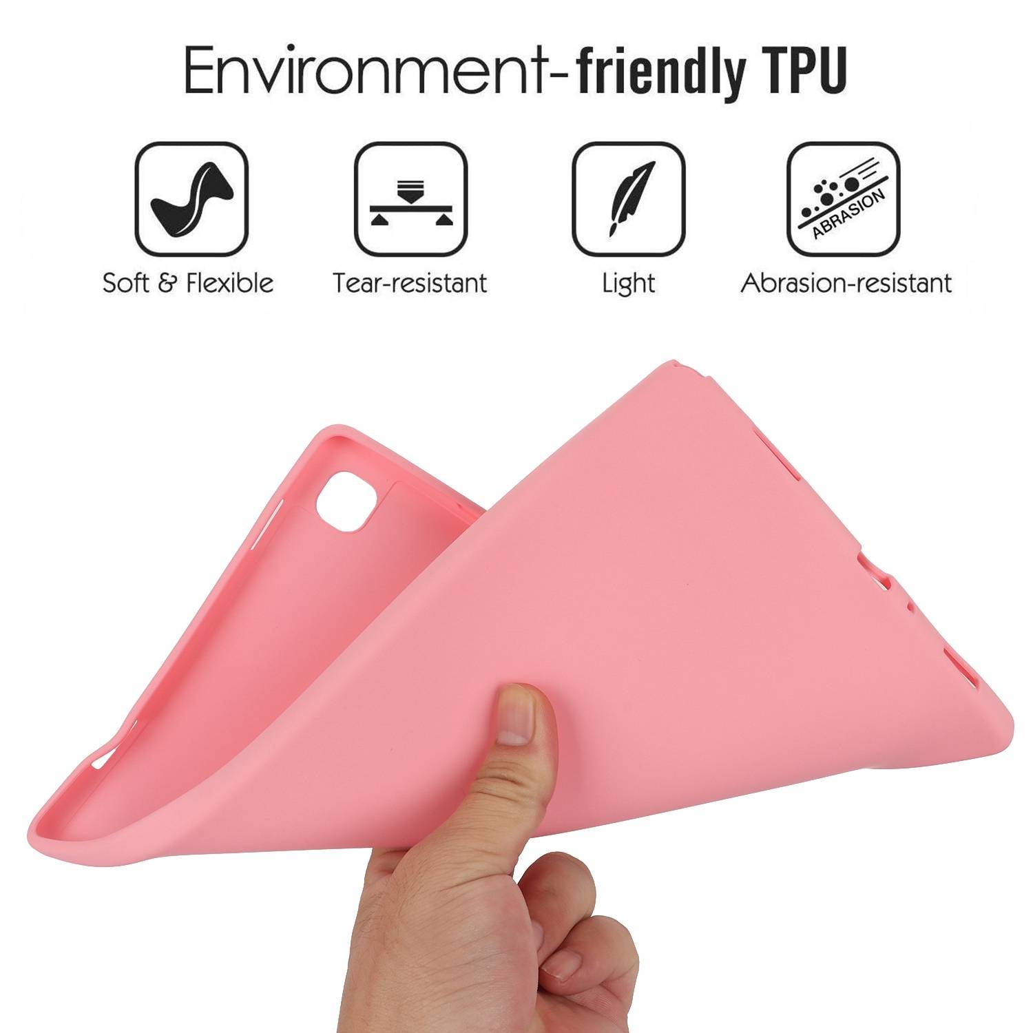 Für Samsung Galaxy Tab S10 Plus / S9 Plus FE Plus / S8 Plus TPU Silikon Hülle Tablet Case Ultra dünn Cover Rosa