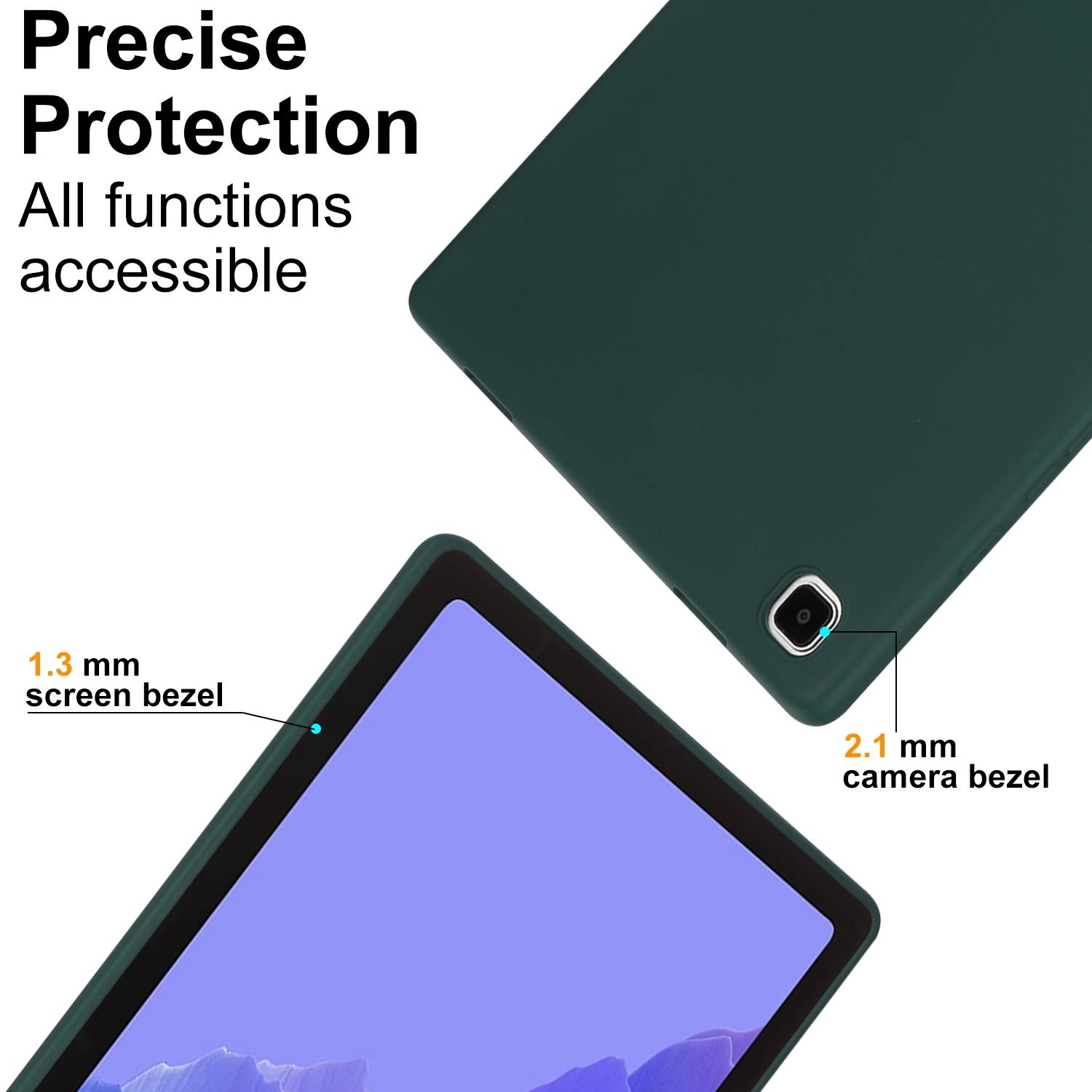 Für Samsung Galaxy Tab S10 Plus FE Plus / S9 Plus FE Plus / S8 Plus TPU Silikon Hülle Ultra dünn Cover Dunkelgrün