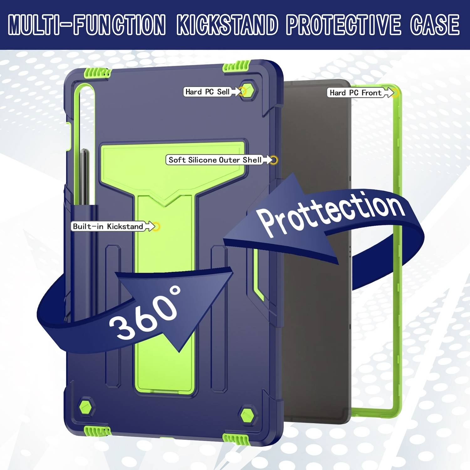 Für Samsung Galaxy Tab S10 Plus FE Plus / S9 Plus FE Plus Silikon Hybrid Tasche